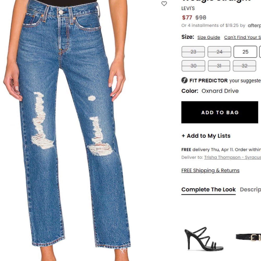 Levi wedgie straight ankle cropped